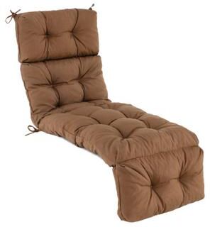 Costway Outdoor Lounge Chaise Cushion with String Ties for Garden Poolside-Brown