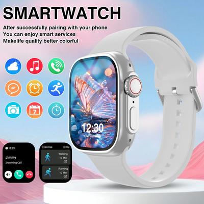Inspire Curations "2.01"" HD Sports Smart Watch With Bluetooth Calling & Health Monitor silvery"