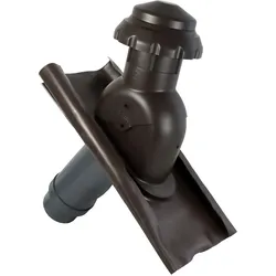 Universal Dachentlüfter Braun DN125 mit Wetterkappe und Adapter DN100