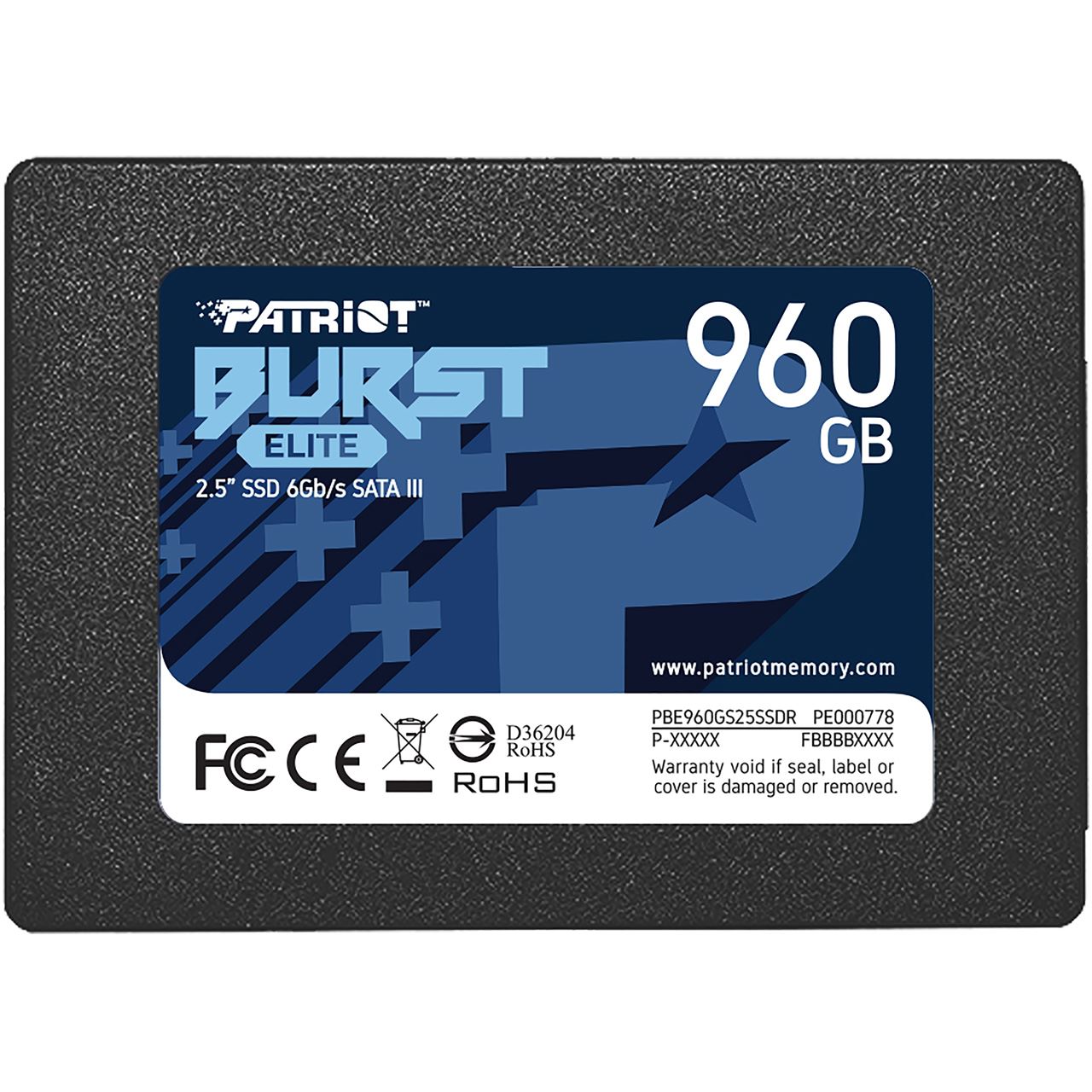 960GB Patriot Burst Elite 2.5" (6.4cm) SATA 3D-NAND QLC (PBE960GS25SSDR)