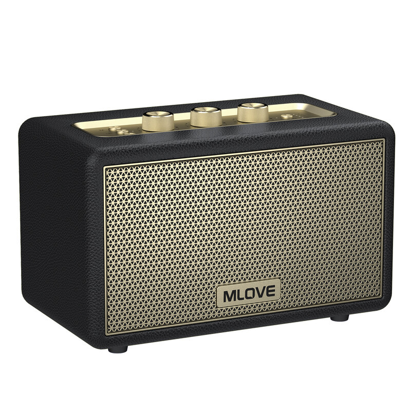 Mlove A200 Draagbare Bluetooth-luidspreker - Retro Design - Zwart
