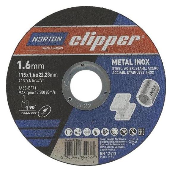 Norton Clipper Trennscheibe D115x1,6mm Typ 41 Metall (66253371506)