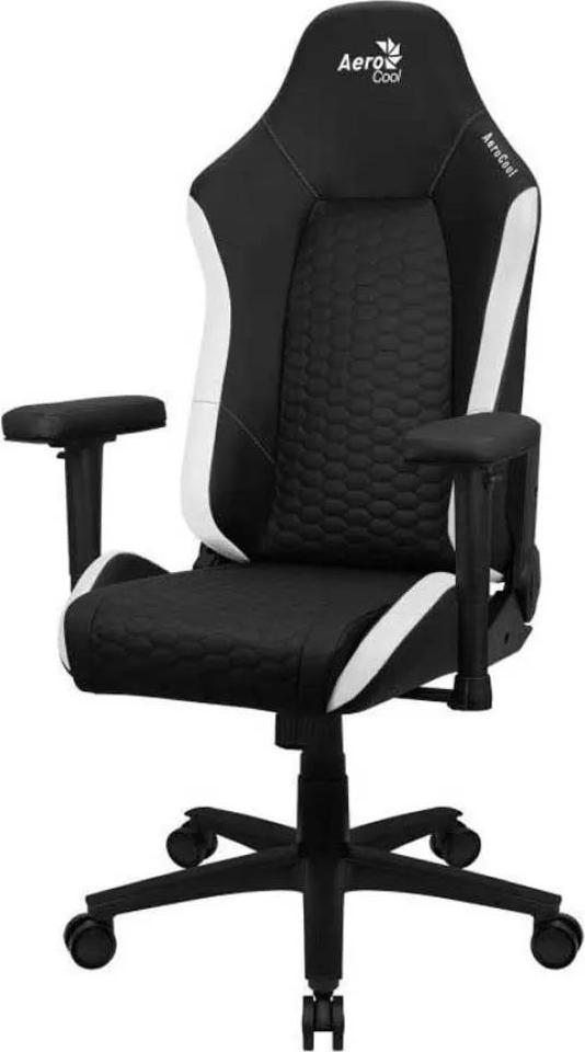 Aerocool CROWNBW, Universal-Gamingstuhl, 150 kg, Gepolsterter Sitz, Gepolsterte Rückenlehne, 125 kg, Schwarz
