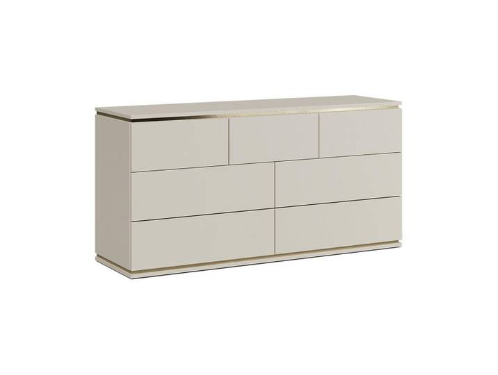 Vicco Kommode Linette Cashmere 139.8 x 70 cm mit 7 Schubladen, Kaschmir, Rechteckig, 139.8x70x42 cm, Kleinmöbel, Kommoden, Kommoden