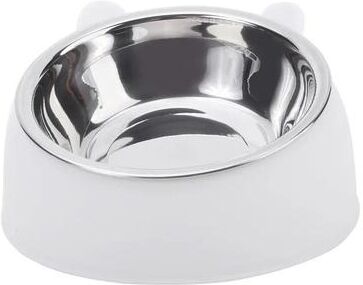 Uplift Picks Inclined Stainless Steel Cat Bowl Cute Raised Pet Feeding Bowl For Cats And Small Dogs white