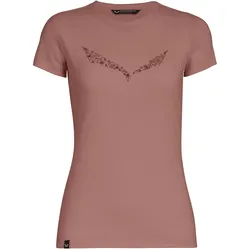 Salewa, Damen, Funktionsshirt, Solid Dry W T-Shirt (L), Braun, Pink