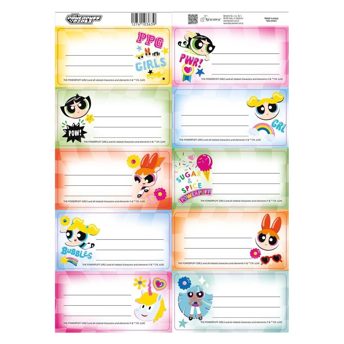 Teka Powerpuff Girls Notizbuchaufkleber (10 Sticker) (47994878)