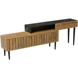 TV-SCHRANK Schwarz und Braun 129-200/26.5/58 cm