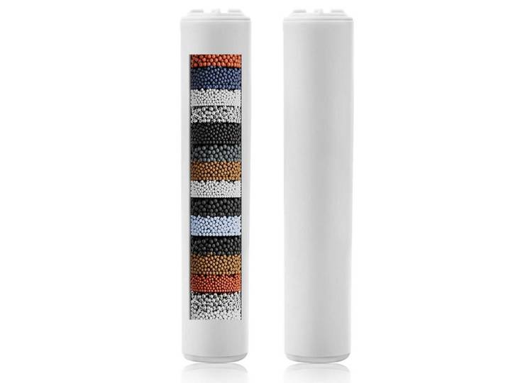 Duschfilter 20-stufiges System 2er-Set, Mehrfarbig, Kunststoff, 2x2x10.4 cm, Badezimmer, Baden & Duschen, Duschköpfe & Duschschläuche