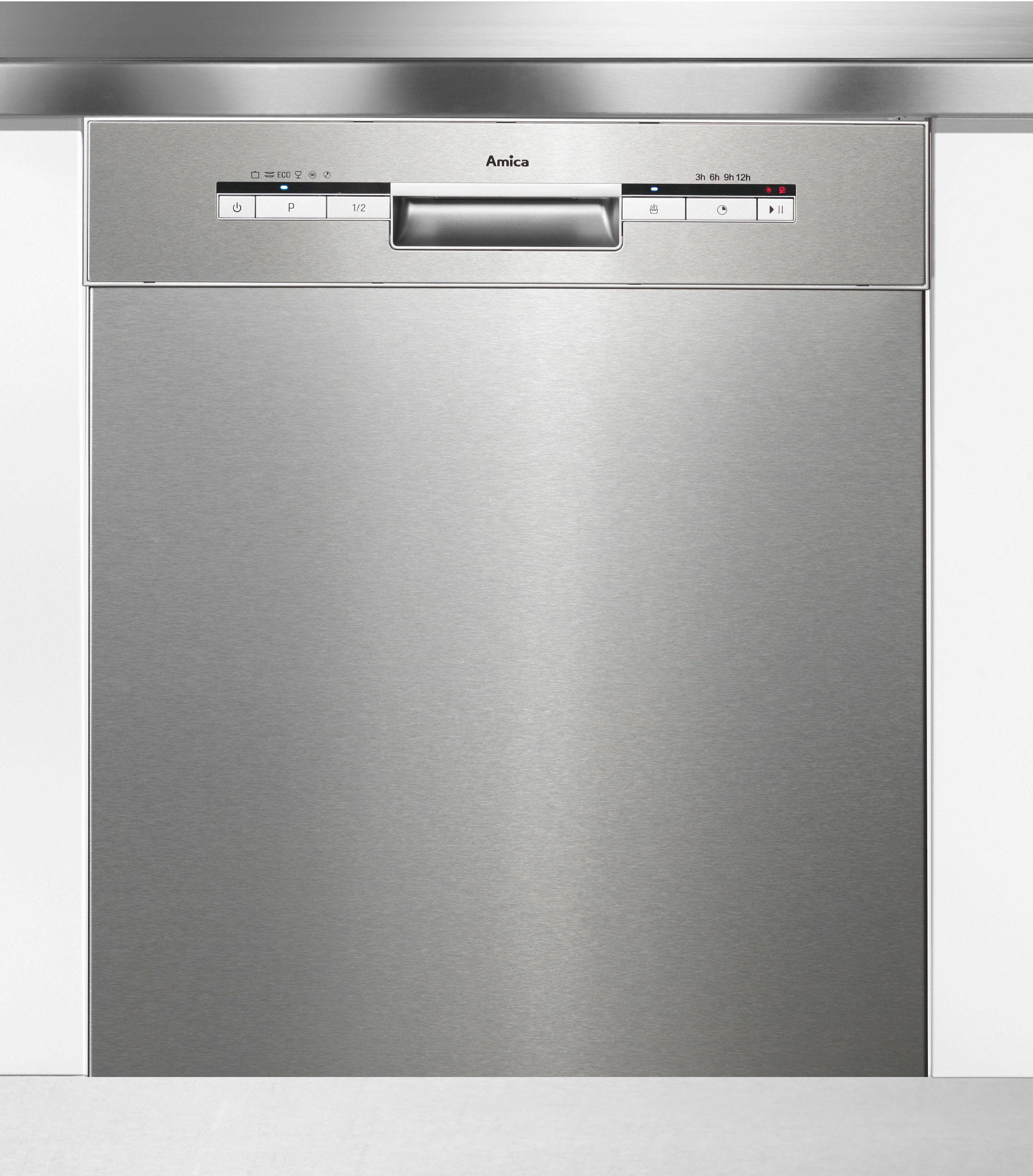 AMICA Unterbaugeschirrspüler "EGSPU 513 911 E", Energieeffizienz: D, silber (edelstahl), B:59,8cm H:81,5cm T:57cm, Geschirrspüler, Sauberes Geschirr auf Knopfdruck – flexibel, bequem und zuverlässig., Unterbaugeschirrspüler