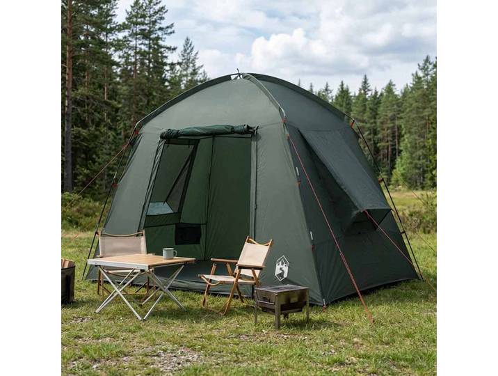 vidaXL Hütten-Zelt 3 Personen Olivegrün Polyester