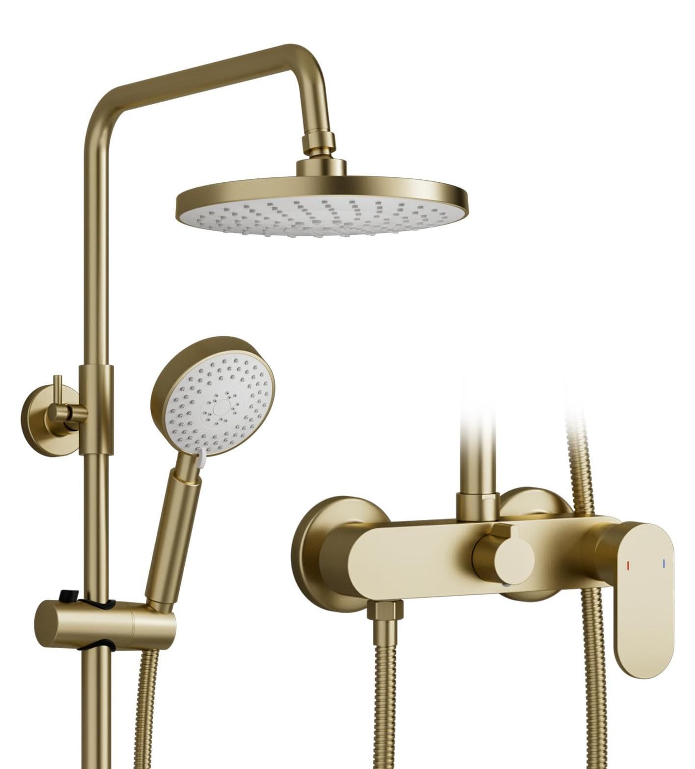 Dripio Douchesysteem Gold – Complete set met thermostaatkraan