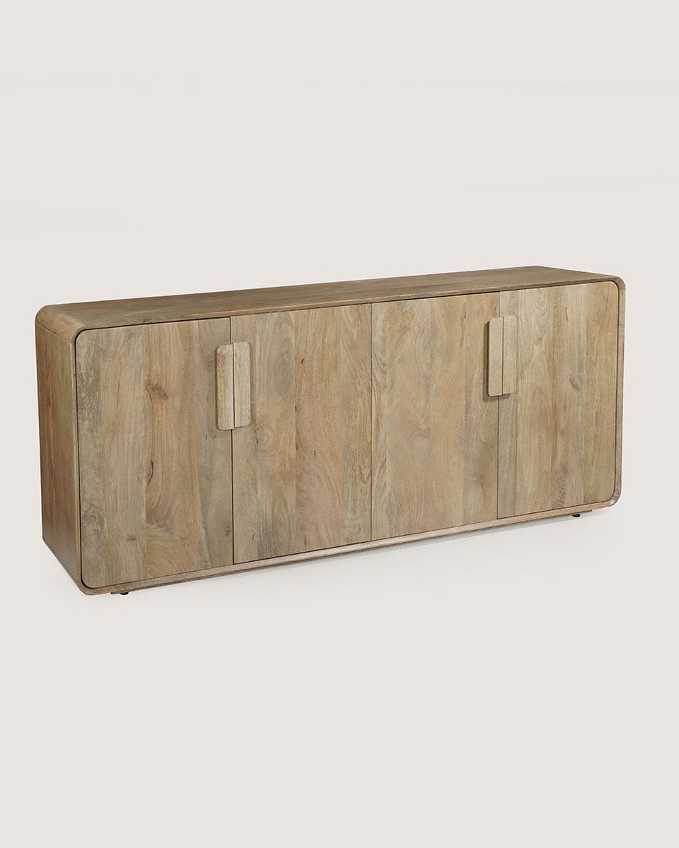 Landelijk dressoir van mangohout met 4 deuren, 200 cm