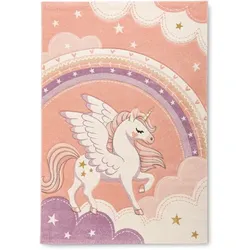 Kinderteppich Kids 80 x 150 cm Polypropylen Rosa Rose