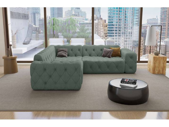 Sofa Dreams Ecksofa Ecksofa Menorca L-Form in Stoff, Ecksofa, L-Form, Rundumbezug aus gepolstertem Boucle-Stoff