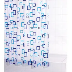 Ridder Duschvorhang Folie Retro ca. 180x200 cm, semitransparent-blau, 100% PEVA