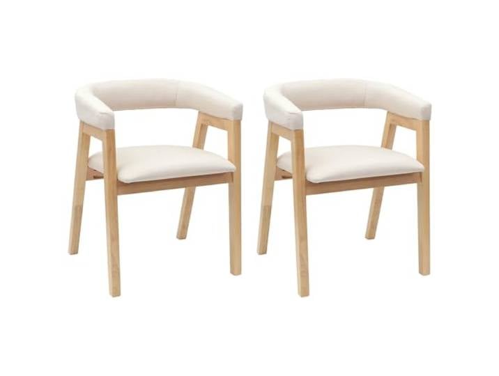 KDVXBCQJH Esszimmerstühle 2er Set aus Massivholz Natur 54x57x73 cm Stabile Küchenstühle aus Kautschukbaum mit Armlehne und minimalistischem Holzdesign für Esszimmer und Wohnbereich.