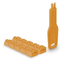 Lindy 47897 Schnittstellenblockierung Schnittstellenblockierung + Schlüssel RJ-45 Orange Acrylnitril-Butadien-Styrol (ABS) 10 Stück(e)