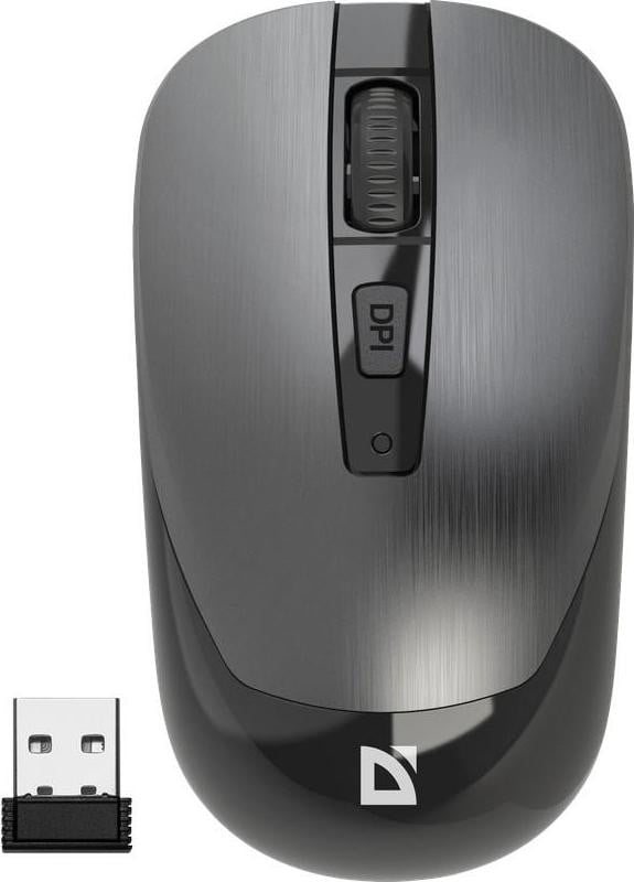 Defender WAVE MM-995 Draadloze Optische Muis, Stille Werking, 1600 DPI, Zilver