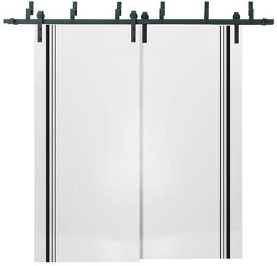 SARTODOORS Planum 0011 White Wood Barn Bypass Doors