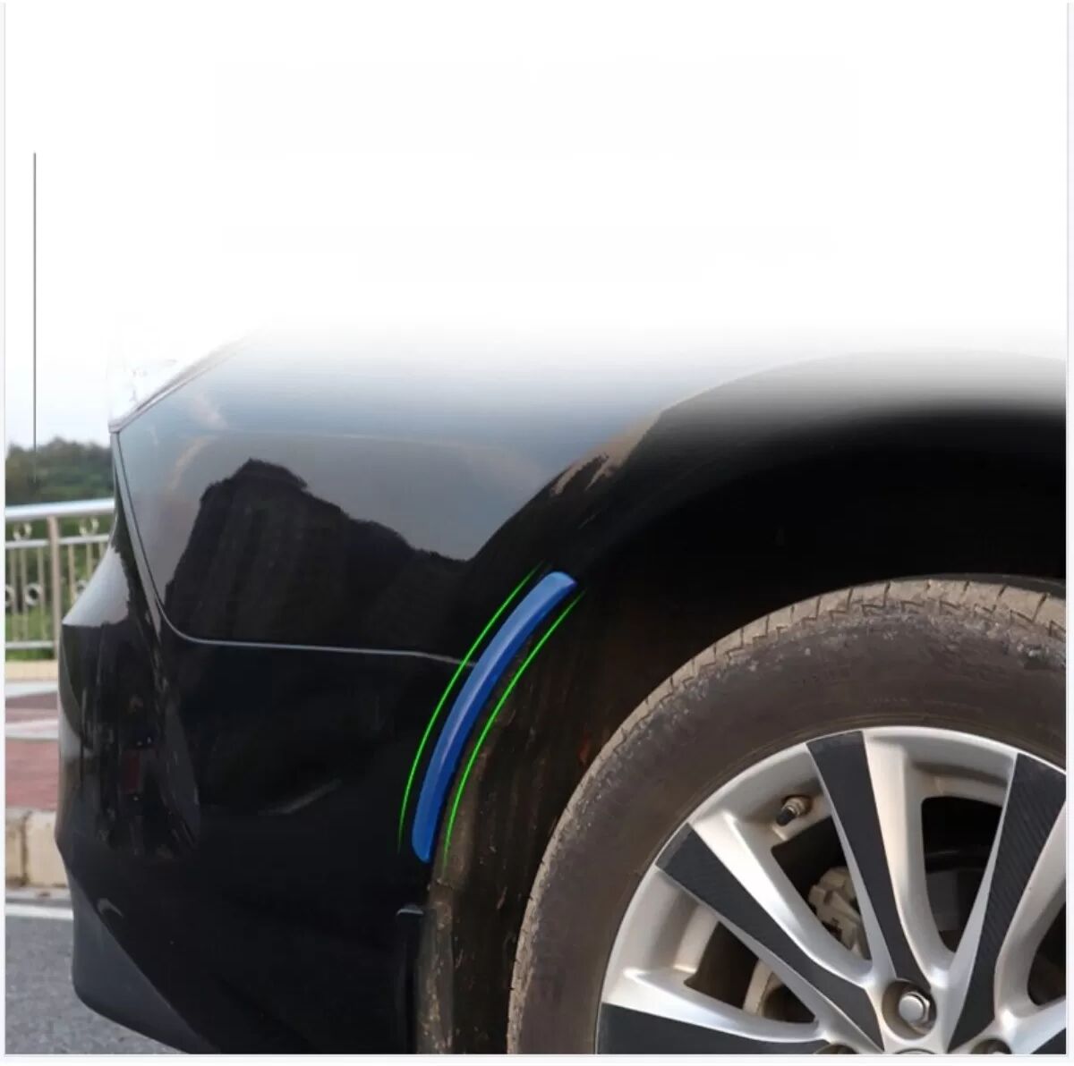 INF Protection Universelle en Caoutchouc pour Passage de Roue, Bande Anti-Collision, Aile Automobile, 1 Paire Bleu