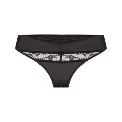 String HUNKEMÖLLER "String Brigitte", Damen, Gr. L, schwarz, 92% Polyester, 8% Elasthan, Unterhosen String