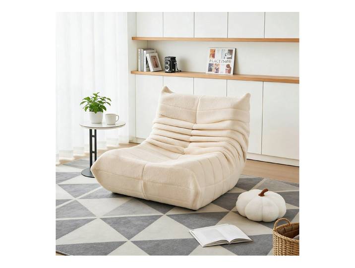 REDOM Sofa Sitzsack, Einzelsofa, Wohnzimmer Sofa, Interne rahmenlose Struktur, Teddyfleece+Schaumstoff mit hoher Dichte 1 Teile