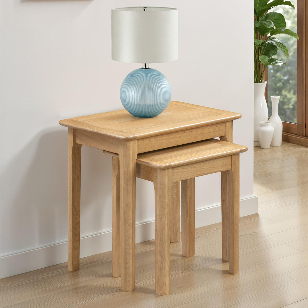 August Grove Mapleview Four Leg Rectangular Side Table Oak 49cm H X 49cm W X 34cm D