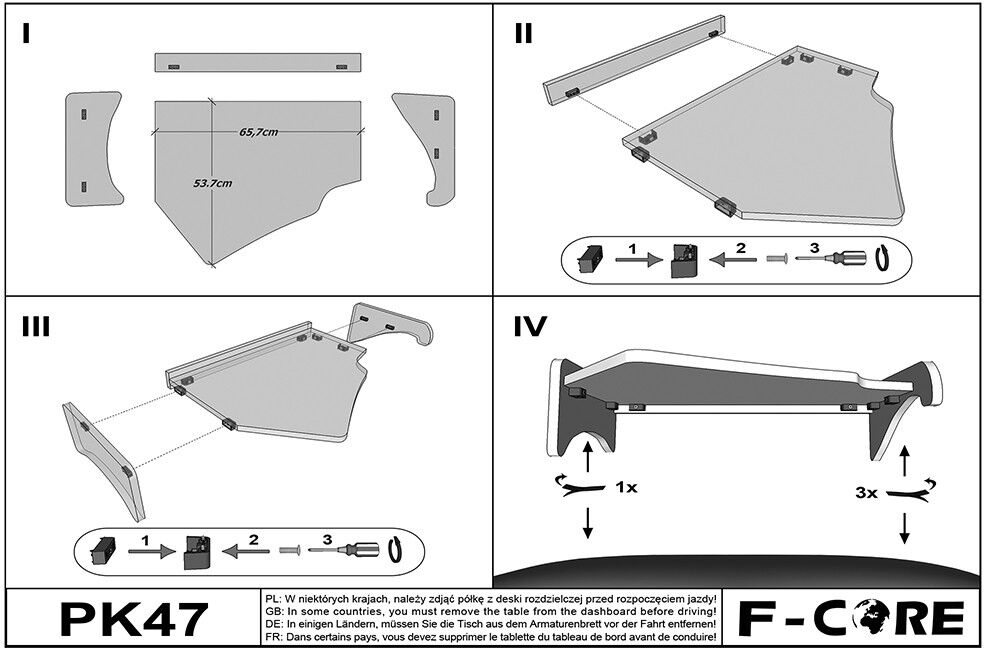 F-CORE PK47 GRAY Dash table