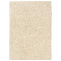 benuta Pop Hochflor Shaggyteppich Ava Cream 140x200 cm - Hochflor Teppich für Wohnzimmer