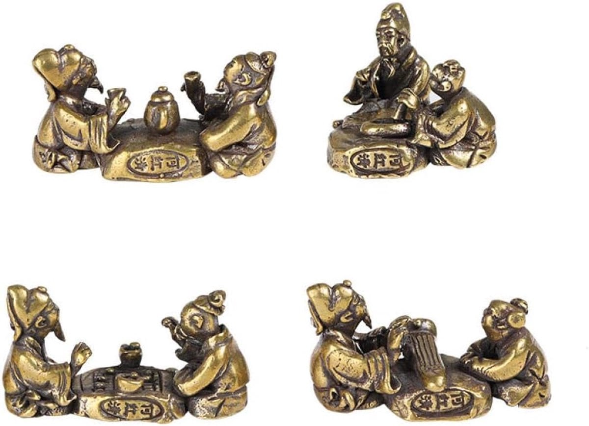 Handgemaakt Messing Beeldje Koper Miniatuur Tafel Decoratie Goud