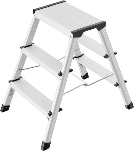Hailo L90 - Stufenleiter - 3 Stufen - 2 Abschnitte - Arbeitshöhe: 2.4 m - Aluminium