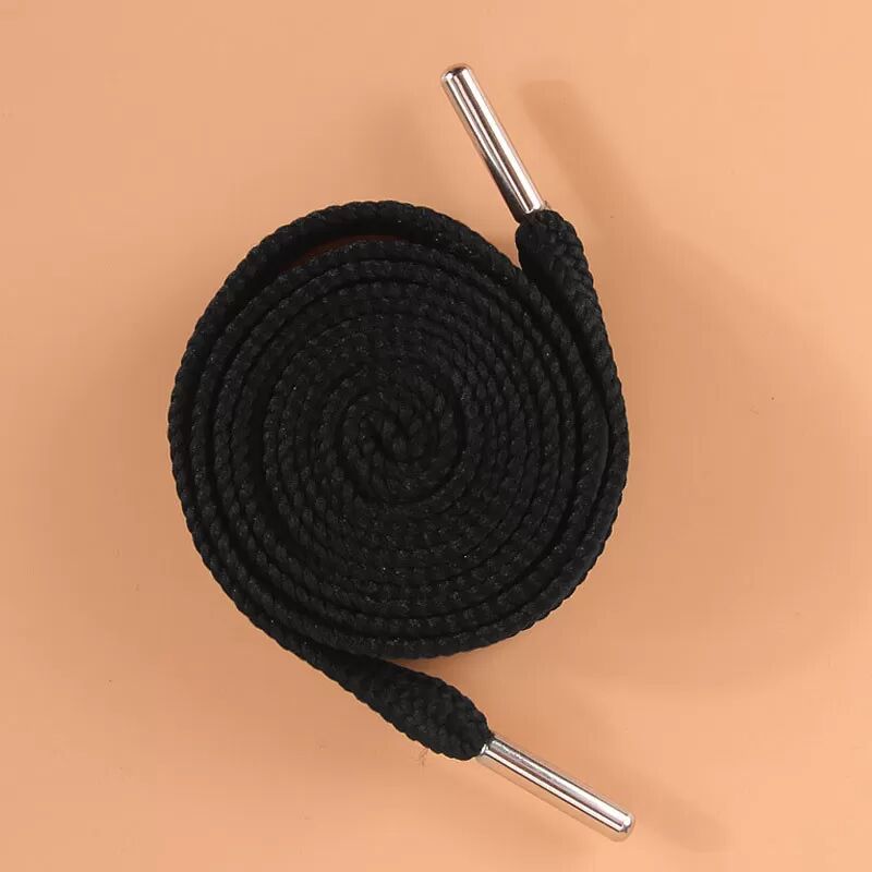 INF 120 cm lange Schnürsenkel mit nahtlosen Metallspitzen (2 Paar) Schwarz