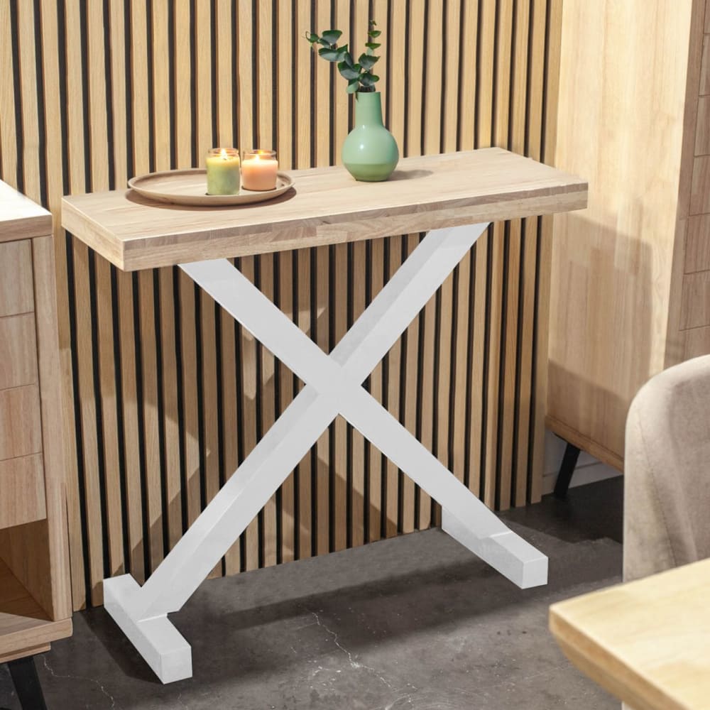 duehome Mueble de recibidor consola 90x30 cm madera roble salvaje - blanco