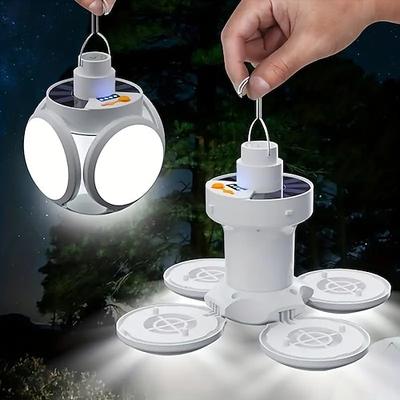 LED Smart Licht Solarfußballlicht Außen LED Glühbirne faltbares Außenlicht tragbares und kompaktes Multifunktions-Taschenlampe Echtzeit-Stromanzeige Multifunktions-Campinglicht für Halloween
