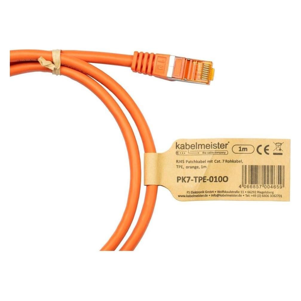 Varia Cat 7 RJ45 Patchkabel 15m, TPE, orange, S/FTP, flexibel (S/FTP, CAT7, 15 m) (419333)
