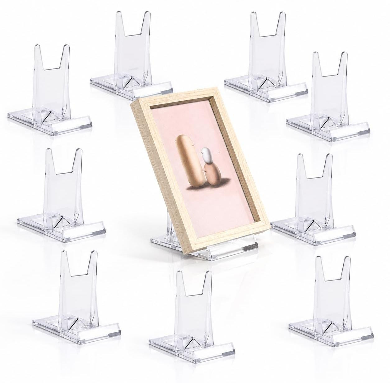 Set van 10 verstelbare transparante displaystandaards
