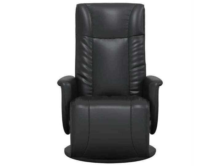 Noir Chaise confortable LEMON Fauteuil inclinable avec repose-pieds noir similicuir Pour maison/bureau_21151