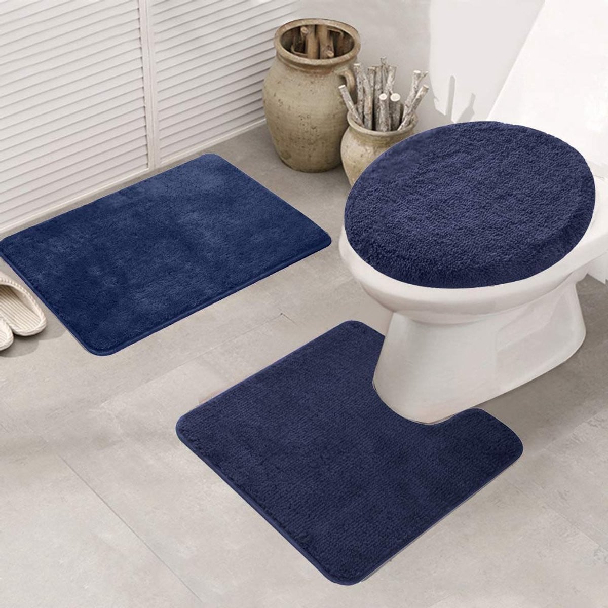 Unyqoos 3-delige badmatset met antislip onderkant voor badkamercomfort