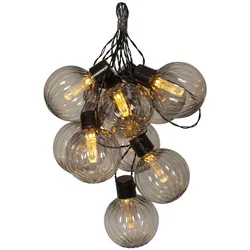 LED Outdoor-Lichterkette ,Archy' , Smokeglas-Optik , grau , warmweißes Licht , L 360cm