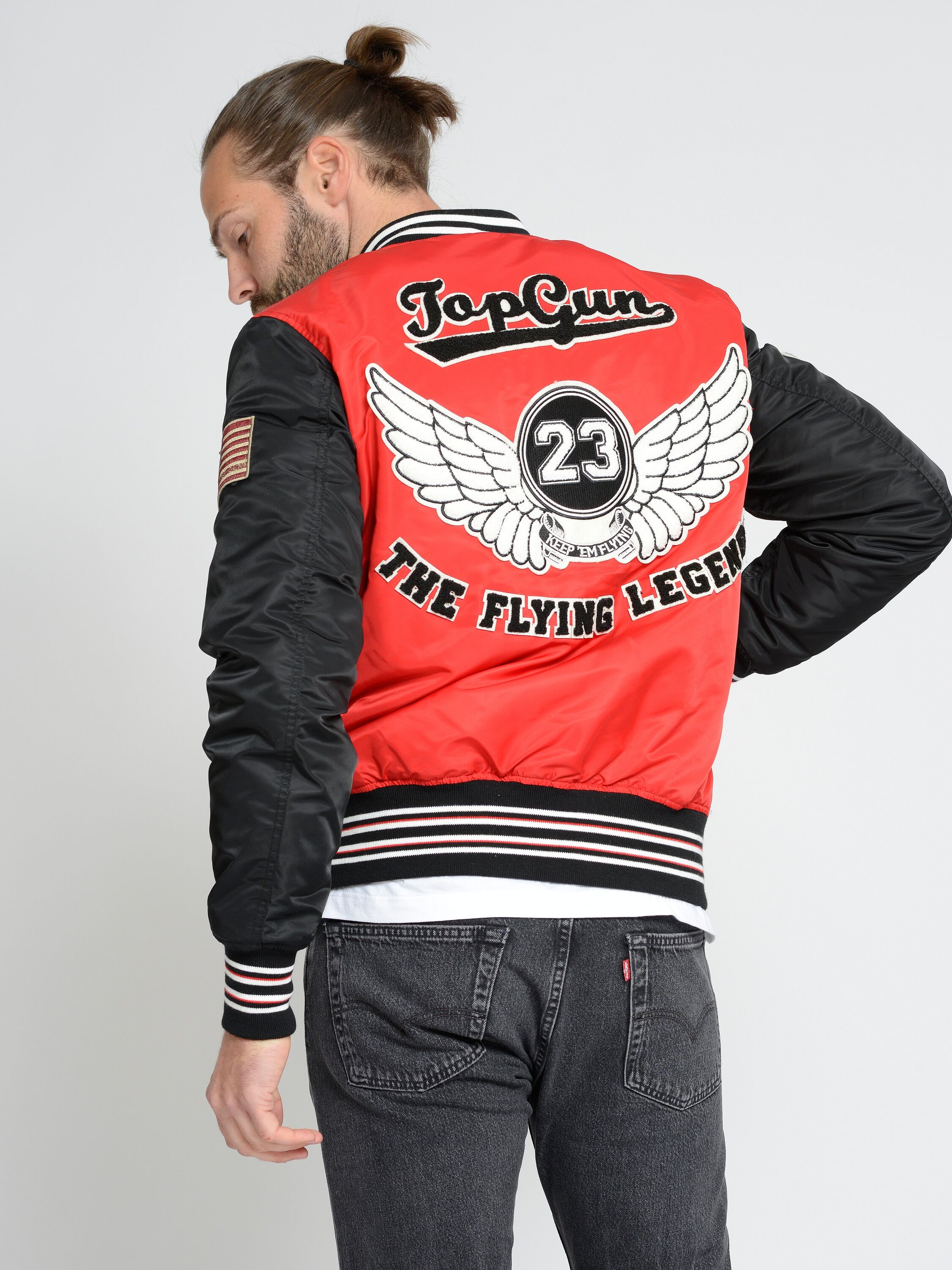 Bomberjacke TOP GUN "Bomberjacke TG22032", Herren, Gr. M, rot, Obermaterial: 100% Nylon NY., Jacken Bomberjacke
