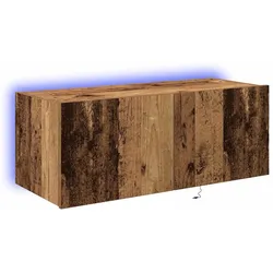 Helloshop26 - Modernes wandmontiertes TV-Möbel mit funktionaler LED-Beleuchtung 80 x 35 x 31 cm in Antikholz