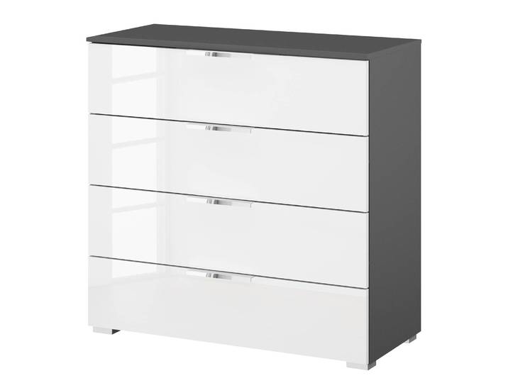 Buffet x4 80cm Gris/Blanc brillant/Graphite Chrome
