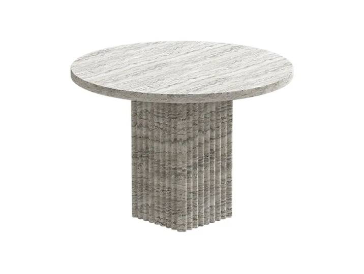 NORR11 Table basse Soho Silver travertin, Ø50x35 cm
