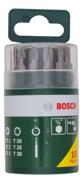 Bosch Schrauberbit-Set, 10-teilig, inklusive Torx 2607019452