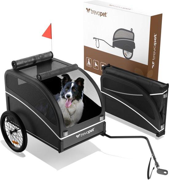 Hundekarren - Faltbarer Hundekarren für mittelgroße bis große Hunde bis 40 kg - Wasserdichtes Material - Geeignet für E-Bikes und normale Fahrräder