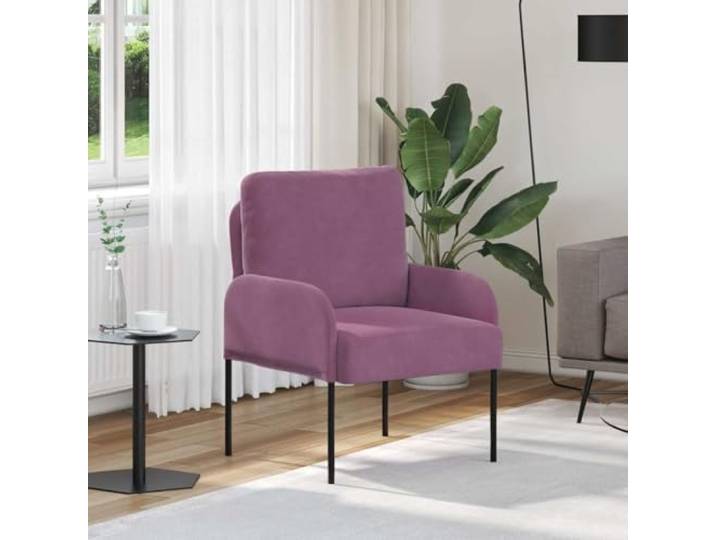 ZQQLVOO Sofa mit Kissen 55cm Lila Polyester Metallbeine in Schwarz, Abriebfest, Pflegeleicht, Modernes Design