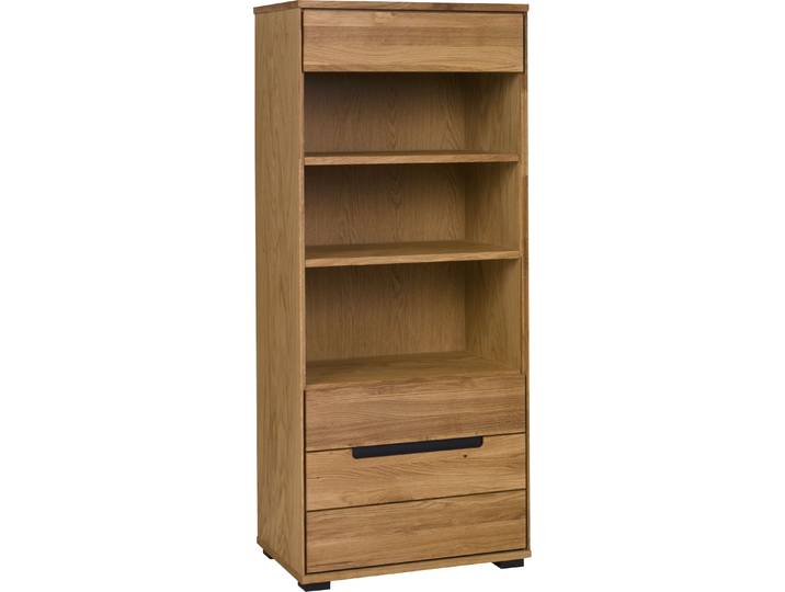 Vitrine HOME AFFAIRE Vitrine LOLA B/T/H: 62,5/40,5/146,5cm , braun, B:62,5cm H:146,5cm T:40,5cm, FSC-zertifizierter Holzwerkstoff, Furnier, Massivholz, Schränke, Vitrine, Eiche teilmassiv, Türen mit dampfer