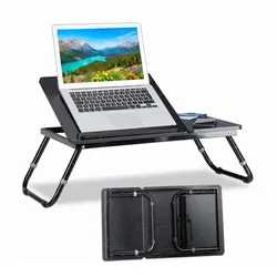 Relaxdays 3 x Laptoptisch fürs Bett schwarz Schwarz