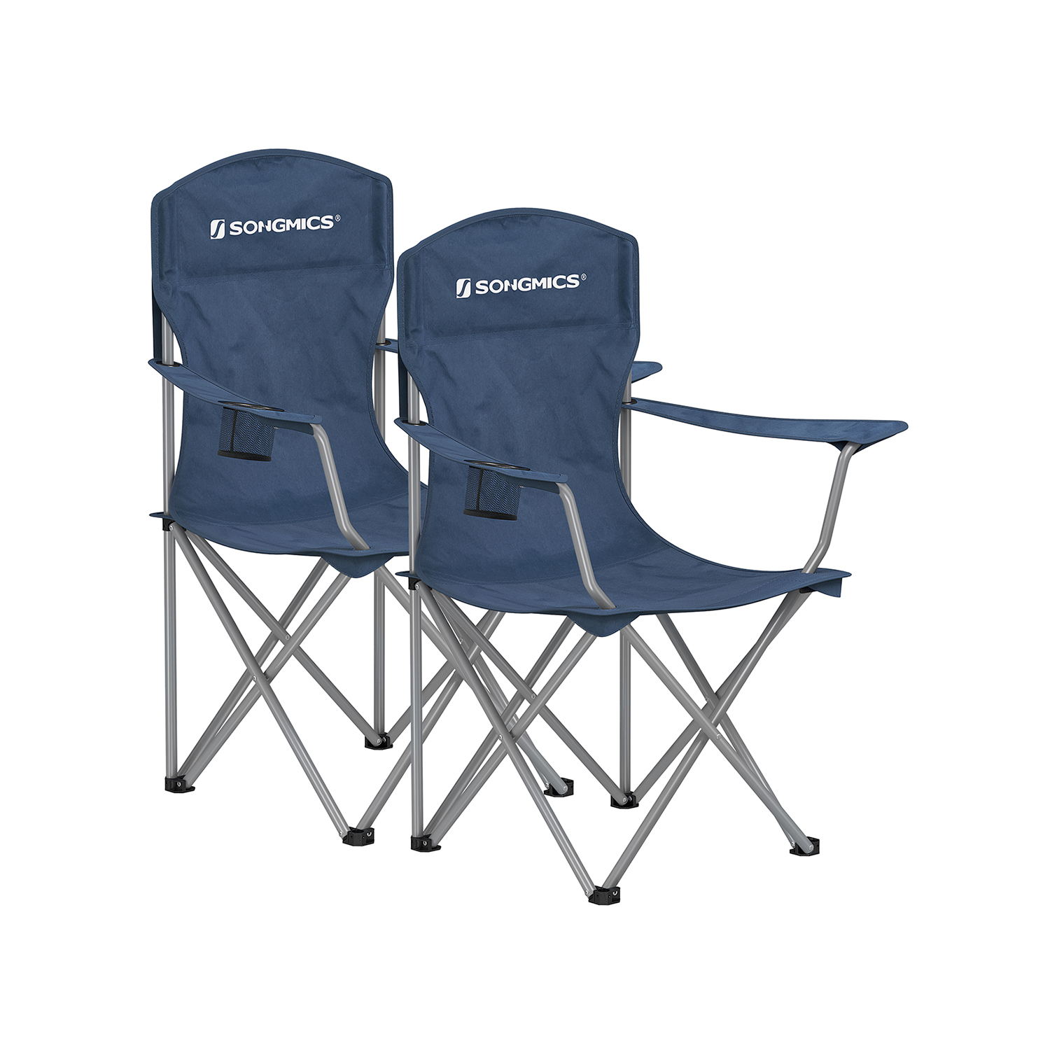 SONGMICS Klappstuhl 2er Set mit komfortabler Schwerlaststruktur dämmerungsblau B34GCB008Q02